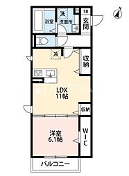メゾンデュココン 1LDKの間取図画像