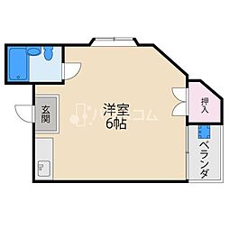 アクティ大和10 ワンルームの間取図画像
