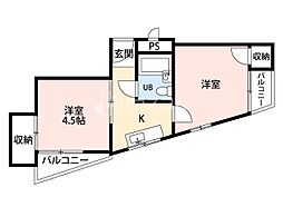 サンパレス 2Kの間取図画像