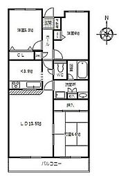 アーバンライフ羽根井西1 3LDKの間取図画像