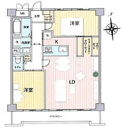 シャンボール豊橋 2LDKの間取図画像