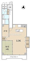 ピアシティー東和花中 2LDKの間取図画像