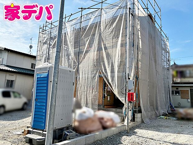 上棟しました。ご見学希望のお客様につきましては同型同仕様の物件にご案内いたします