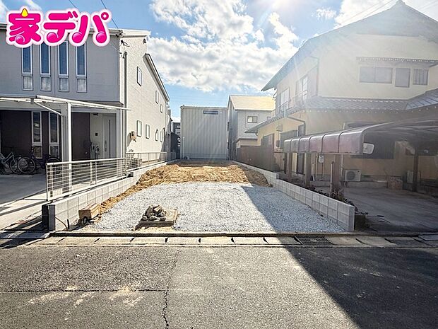 【1号棟】建築予定地です! ・長期優良住宅 ・4LDK ・LDK17.5帖 ・全居室収納完備 ・リビング階段 ・並列駐車場2台可