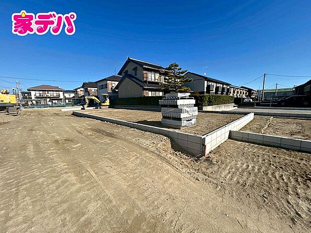 【3号棟】建築予定地です! ・長期優良住宅 ・5LDK ・LDK16帖、隣接洋室4.5帖 ・2面バルコニー ・全居室収納完備 ・並列駐車場2台可