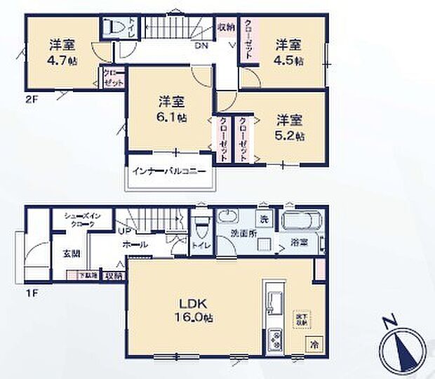 4LDK※図面と現況に相違ある場合には現況優先とします。