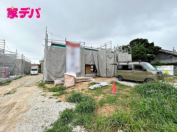 【2号棟】上棟しました！ ・平屋建て住宅 ・長期優良住宅 ・4LDK ・LDK18.2帖、隣接洋室4.5帖 ・全居室収納完備 ・パントリー ・並列駐車場3台可