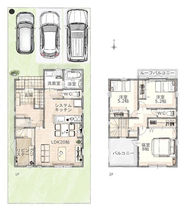 3LDK ※図面と現況に相違ある場合には現況優先とします。 