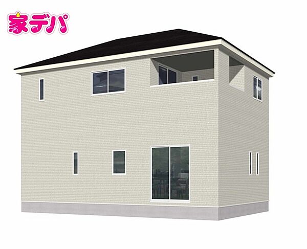 【完成予想外観】 外装材の割り付け・外構・付帯設備等は実際のプランとは異なります。詳細はお問い合わせください。