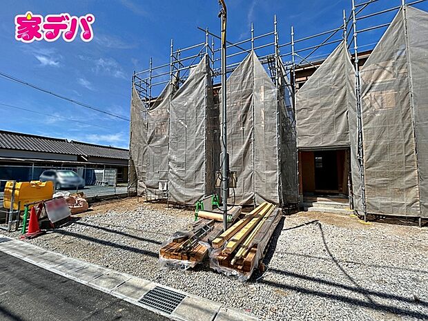 上棟しました。ご見学希望のお客様につきましては同型同仕様の物件にご案内いたします