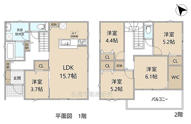 5LDK※図面と現況に相違ある場合には現況優先とします。 