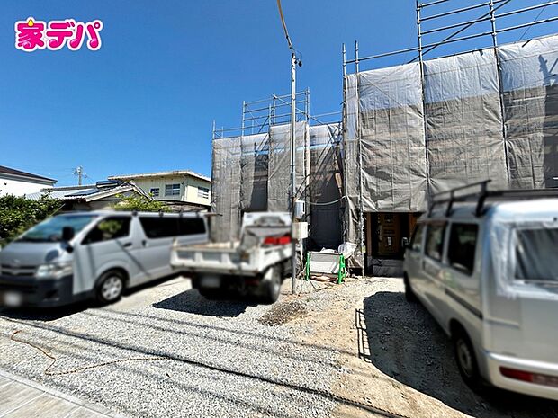 上棟しました。ご見学希望のお客様につきましては同型同仕様の物件にご案内いたします