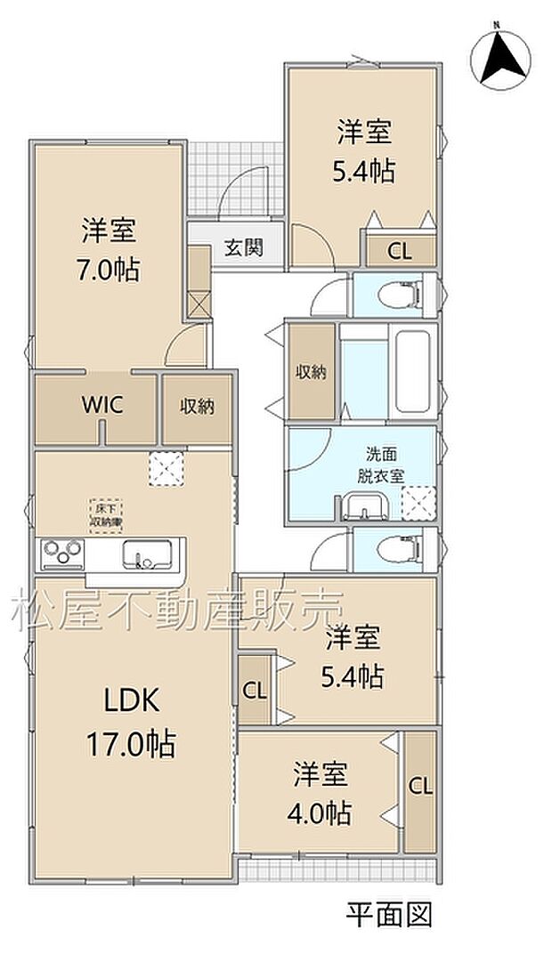 4LDK※図面と現況に相違ある場合には現況優先とします。
