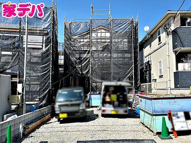 【3号棟】上棟しました! ・3SLDK+フリースペース ・LDK16帖 ・全居室収納完備 ・納戸完備 ・南庭 ・並列駐車場2台可