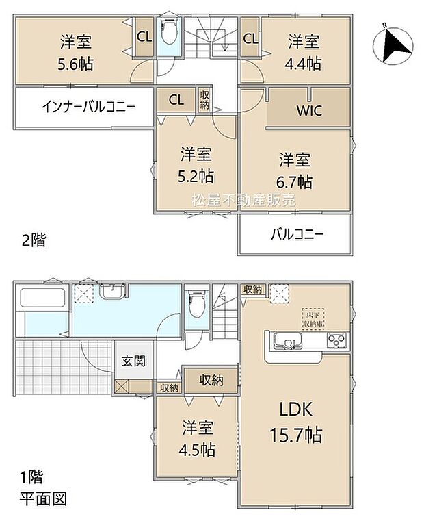5LDK※図面と現況に相違ある場合には現況優先とします。 