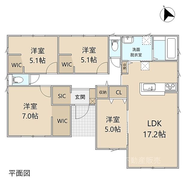 4LDK※図面と現況に相違ある場合には現況優先とします。 