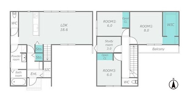 3SLDK ※図面と現況に相違ある場合には現況優先とします。