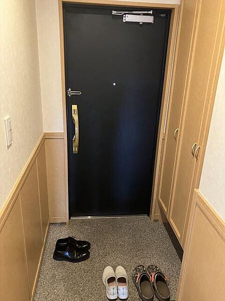 玄関に備え付けのシューズボックスで、靴をまとめて収納できるため玄関まわりをすっきりと保ちやすくなっています。家族分の靴や来客用のスリッパなども整理しやすく、出し入れもしやすいです。