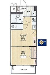パラシオン笹塚 1DKの間取図画像