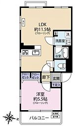 三田中村橋コーポ 1LDKの間取図画像
