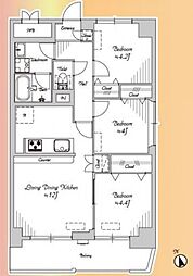 フドウ東陽町ハイツ 3LDKの間取図画像