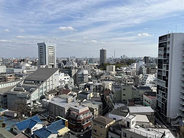 バルコニーからの眺望 前面棟無し！パノラマの眺望♪ スカイツリー、東京タワーも望めます