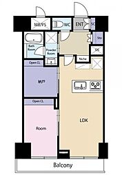 ライオンズマンション西五反田 1SDKの間取図画像