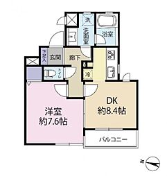 クレスト落合 1DKの間取り