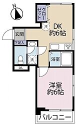 東中野グリーンパーク 1DKの間取図画像
