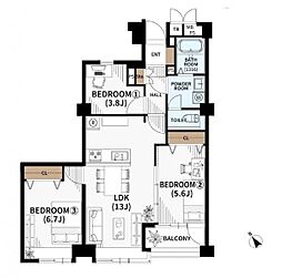 グランドメゾン幡ヶ谷 3LDKの間取り