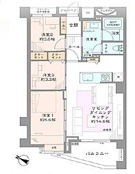 オーベル三軒茶屋dR 3LDKの間取図画像