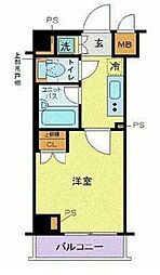 ルーブル多摩川七番館 309 4階1Kの間取り