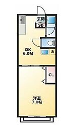 レジデンスゆきみ 3階1DKの間取り