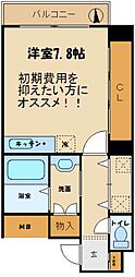 AXiS神戸みなと元町 4階ワンルームの間取り