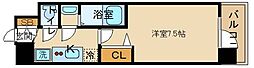 阪急神戸本線 春日野道駅 徒歩2分の賃貸マンション 9階1Kの間取り