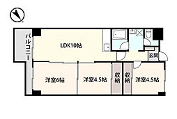 アシスト第8富山マンション 3LDKの間取図画像