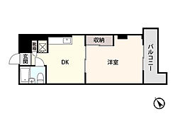 レスカールマンション 1DKの間取図画像