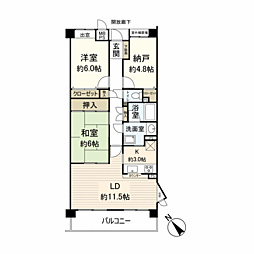 ステイツ神戸・青谷城の下通 3LDKの間取図画像