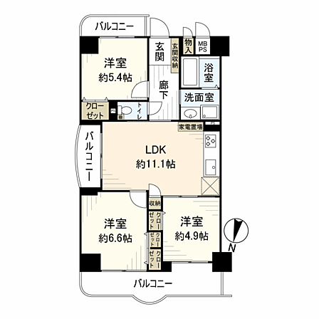 3LDK 間取り