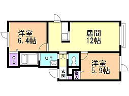 シャーメゾン千歳 2LDKの間取図画像