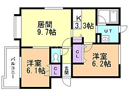 間取図画像 2LDK