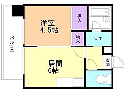 第53松井ビル 1DKの間取図画像