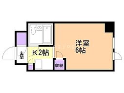 ティアラパレス北大前 ワンルームの間取図画像