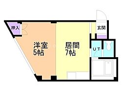 NYパレス 1DKの間取図画像