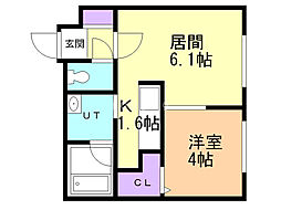 ガレリアN13 1LDKの間取図画像