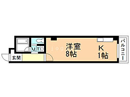 大宏パレス26 1Kの間取図画像