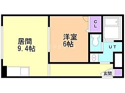 藤井マンション 1LDKの間取図画像