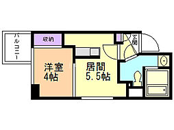 プライマル札幌北18条 1DKの間取図画像