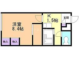 レオパレスセヴィル 1Kの間取図画像