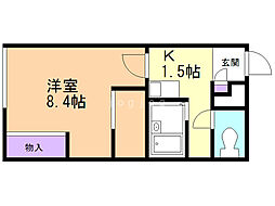 レオパレスビクトワール 1Kの間取図画像